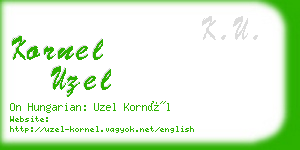 kornel uzel business card
